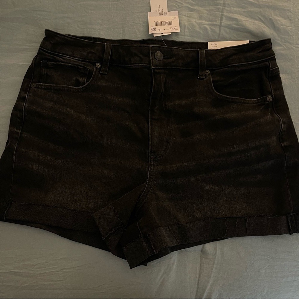 American Eagle black cuff shorts